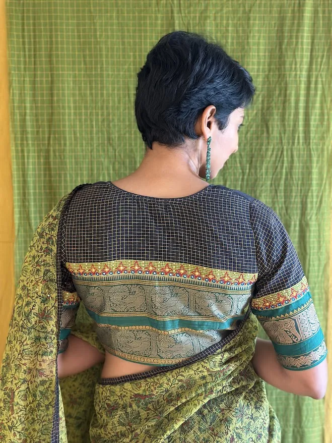 Dhara black cotton blouse