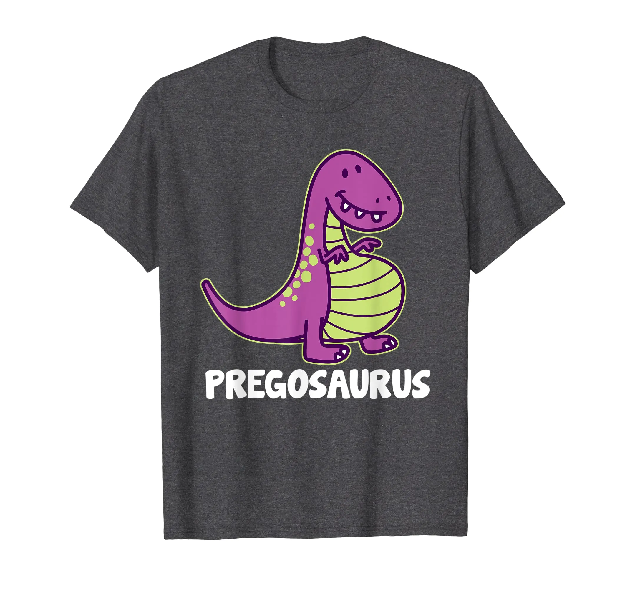 Dinosaur Pregosaurus Pregnant Mother Funny T-Shirt (Dark)