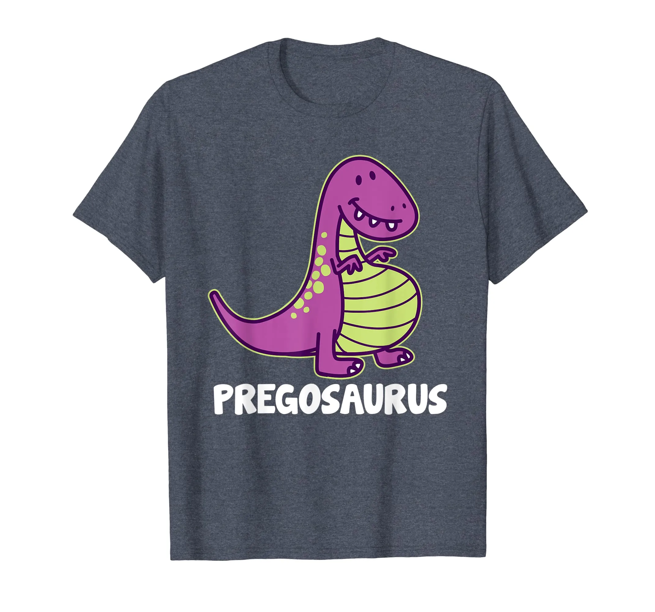 Dinosaur Pregosaurus Pregnant Mother Funny T-Shirt (Dark)