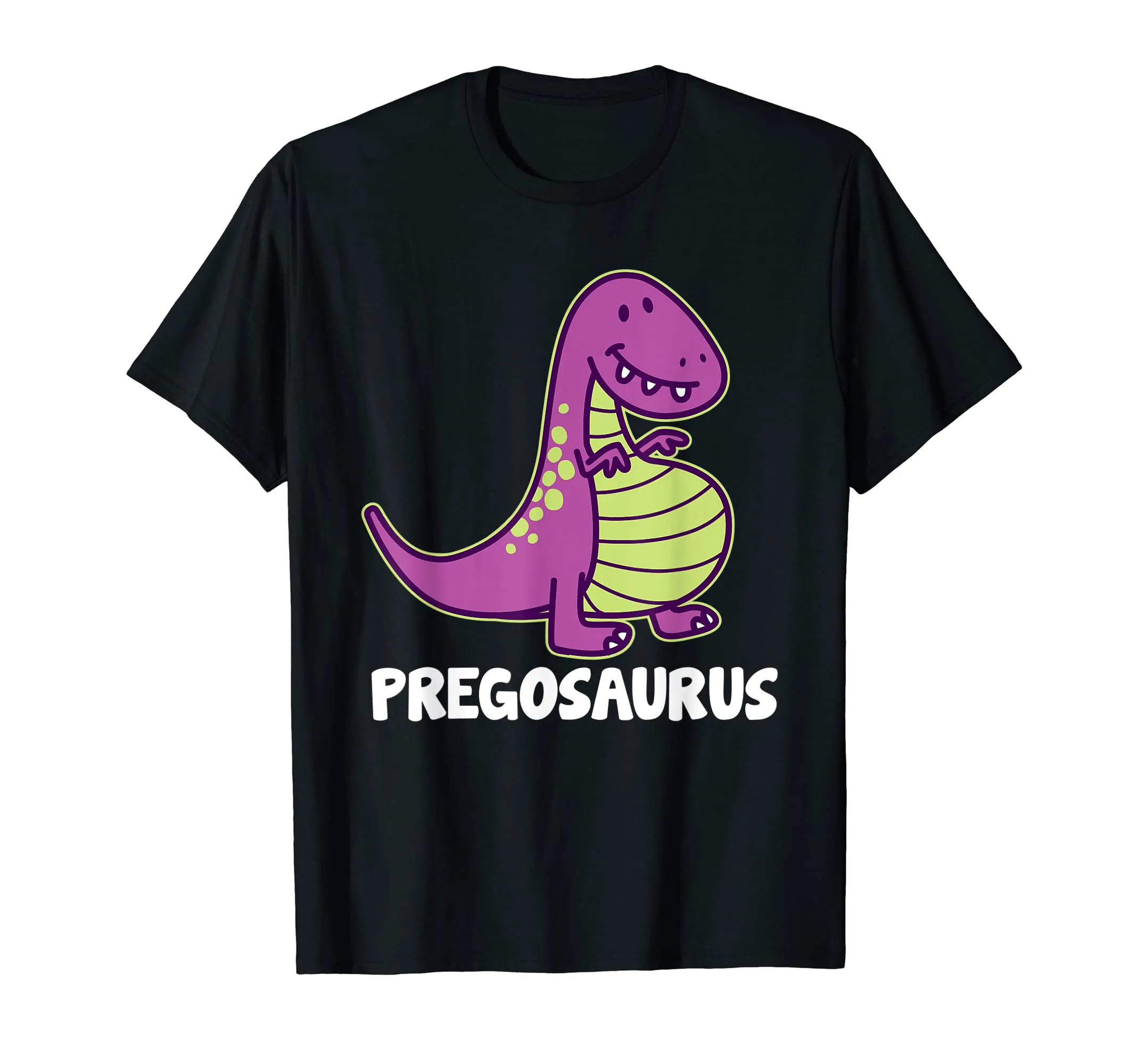 Dinosaur Pregosaurus Pregnant Mother Funny T-Shirt (Dark)