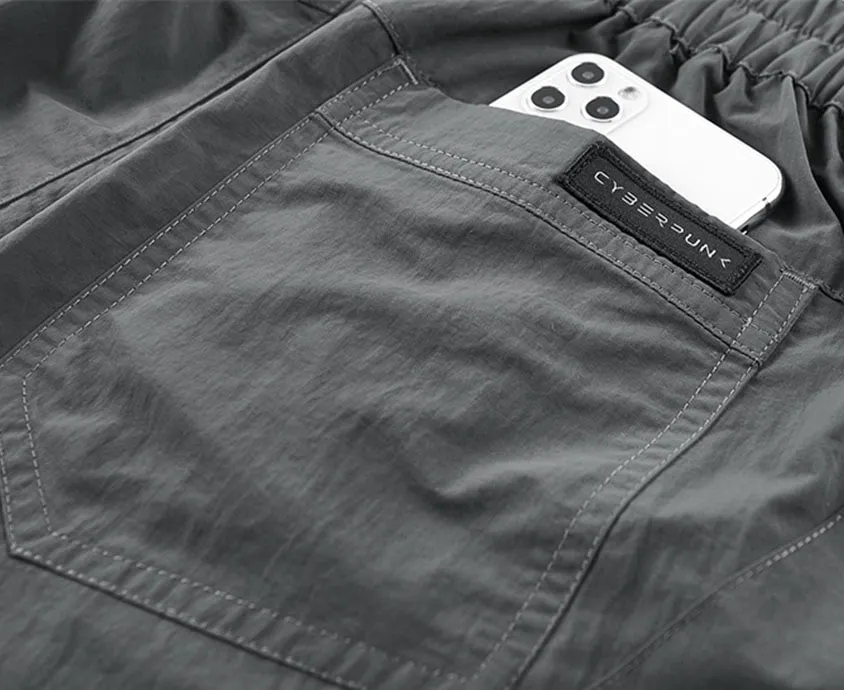 Elastic Waist Tactical Shorts With Zippered Pockets / Fashion Functional Shorts
