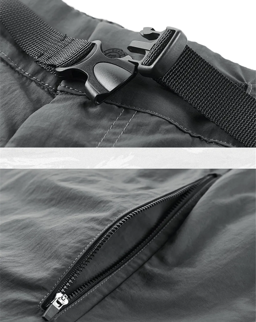 Elastic Waist Tactical Shorts With Zippered Pockets / Fashion Functional Shorts