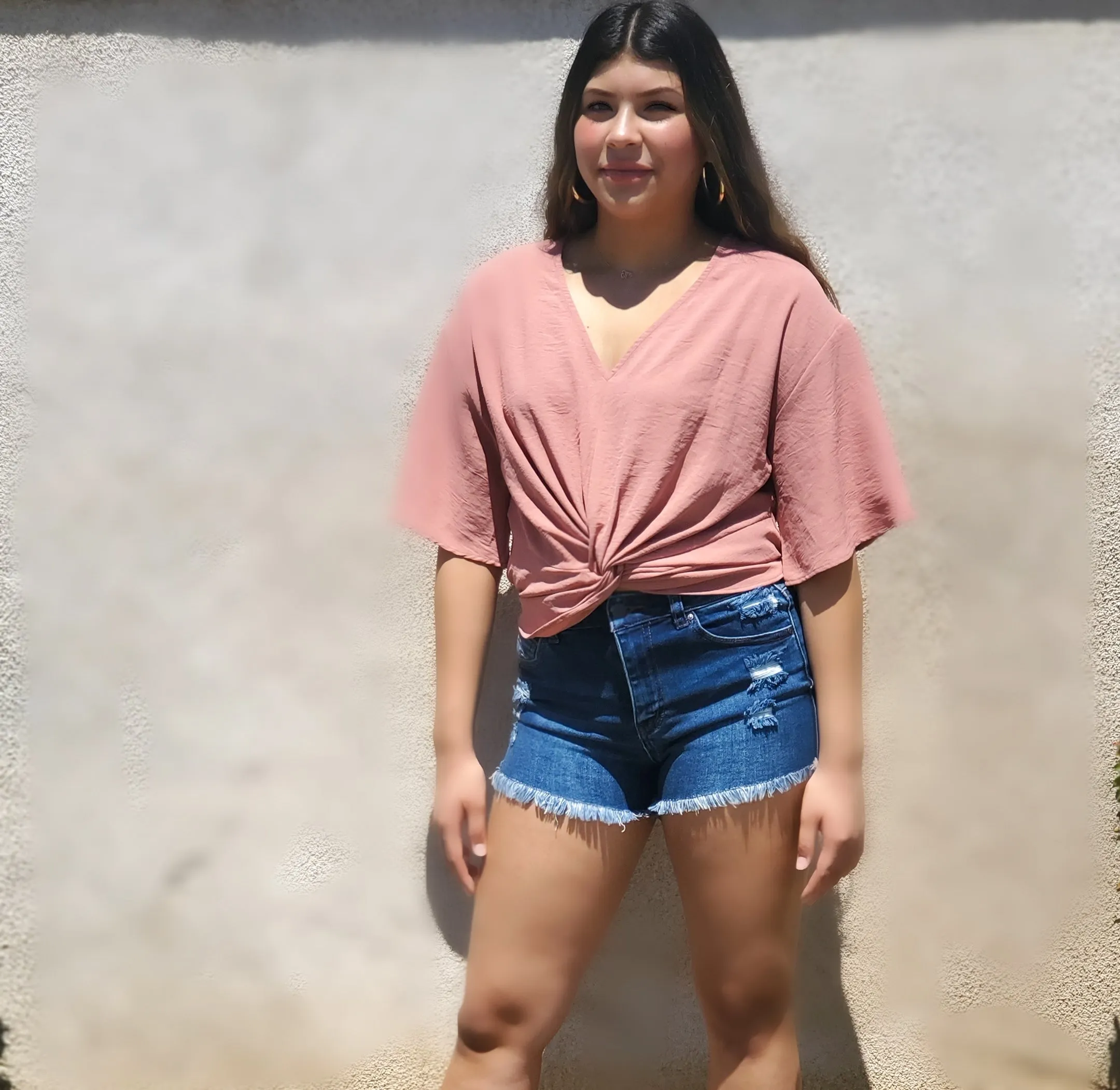 Elise Denim Shorts-Dark Wash