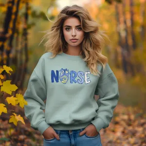 Embroidered Artist Anatomical Heart Nurse Sweatshirt, Heart Anatomy Design, Healthcare Worker Apparel, Embroidered Nurse Apparel