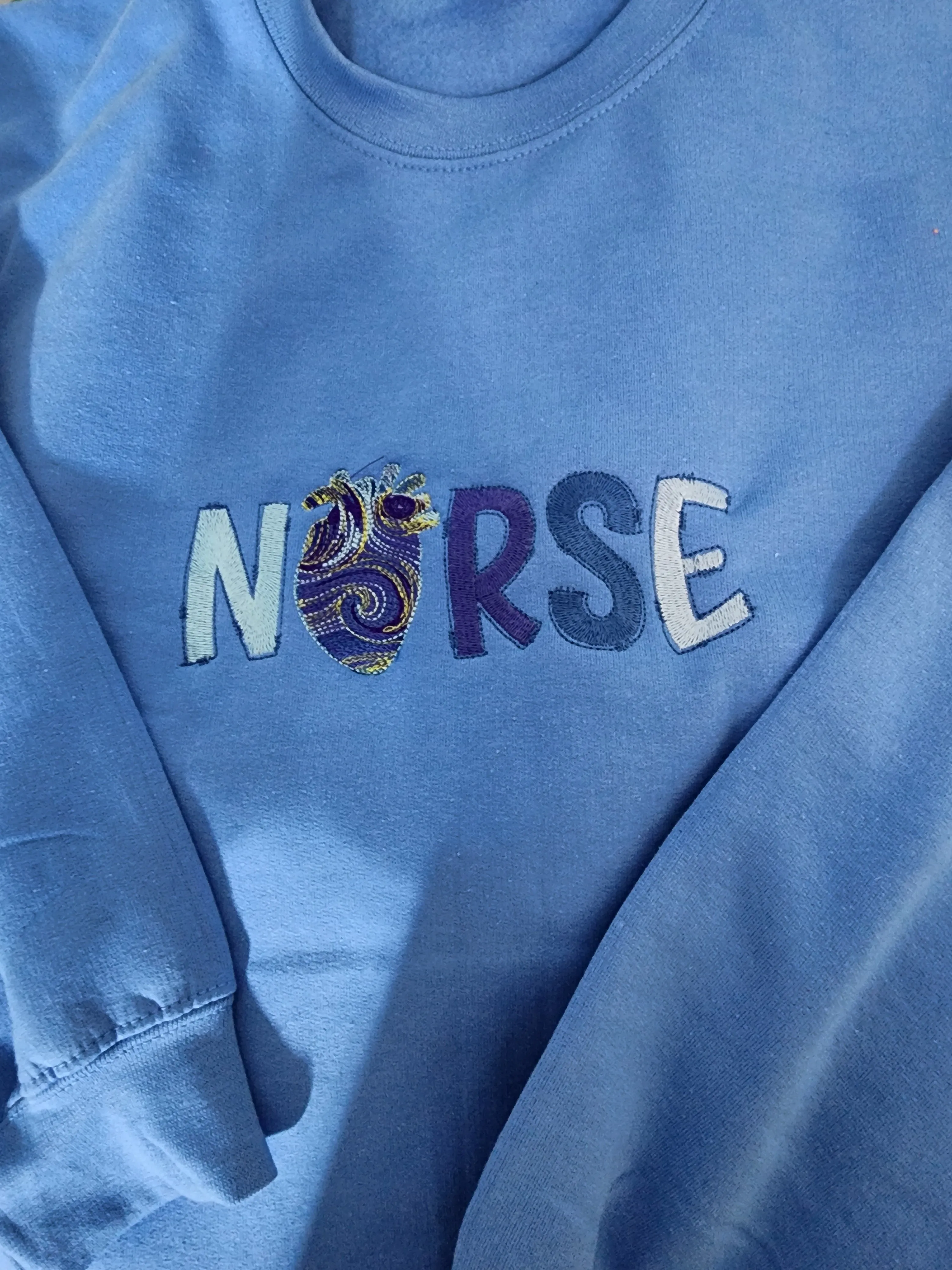 Embroidered Artist Anatomical Heart Nurse Sweatshirt, Heart Anatomy Design, Healthcare Worker Apparel, Embroidered Nurse Apparel