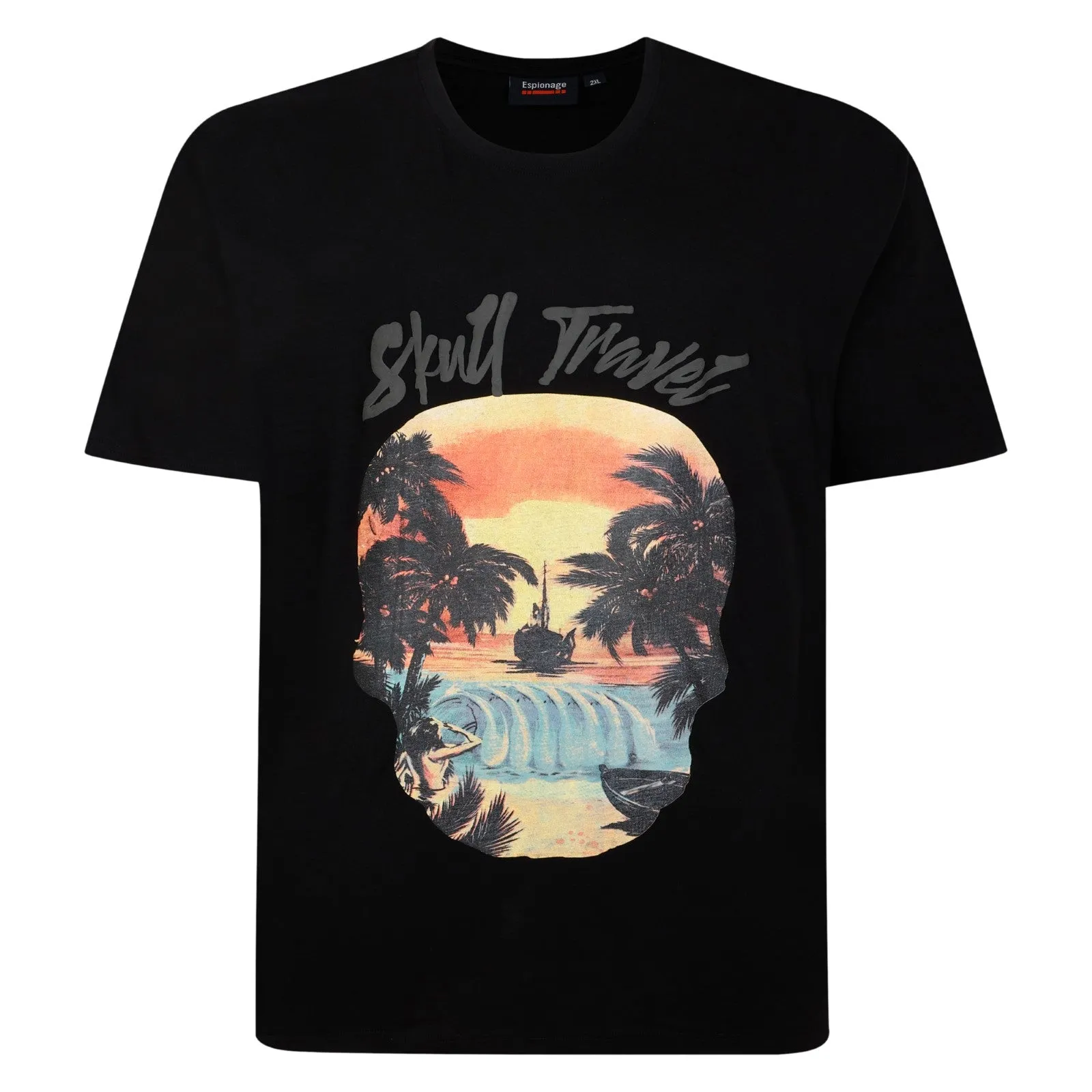 Espionage Mens Skull Travel Big & Tall Short Sleeve T-Shirt