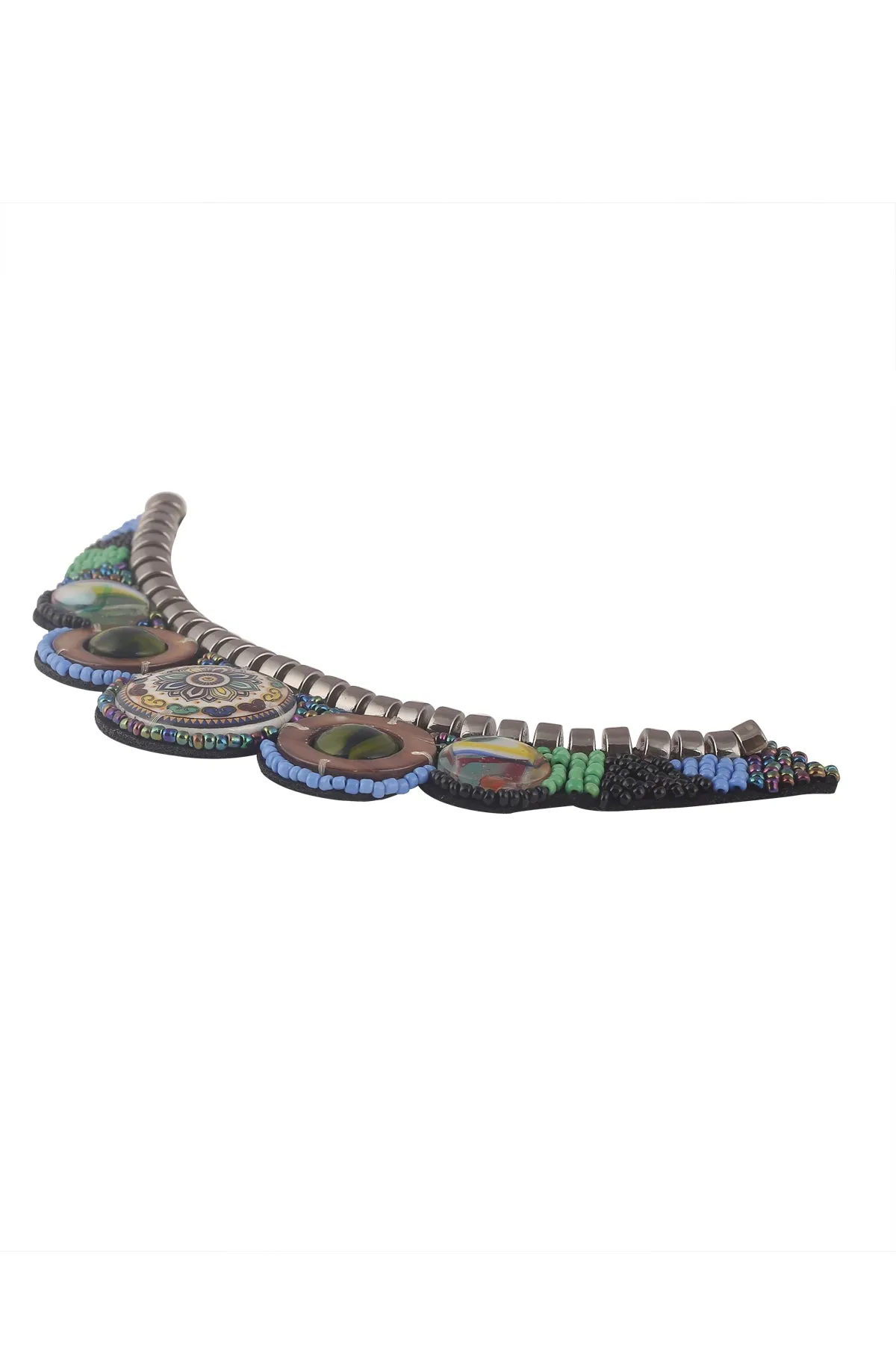 Fancy Neck Design Colourful Boho Beaded Neck