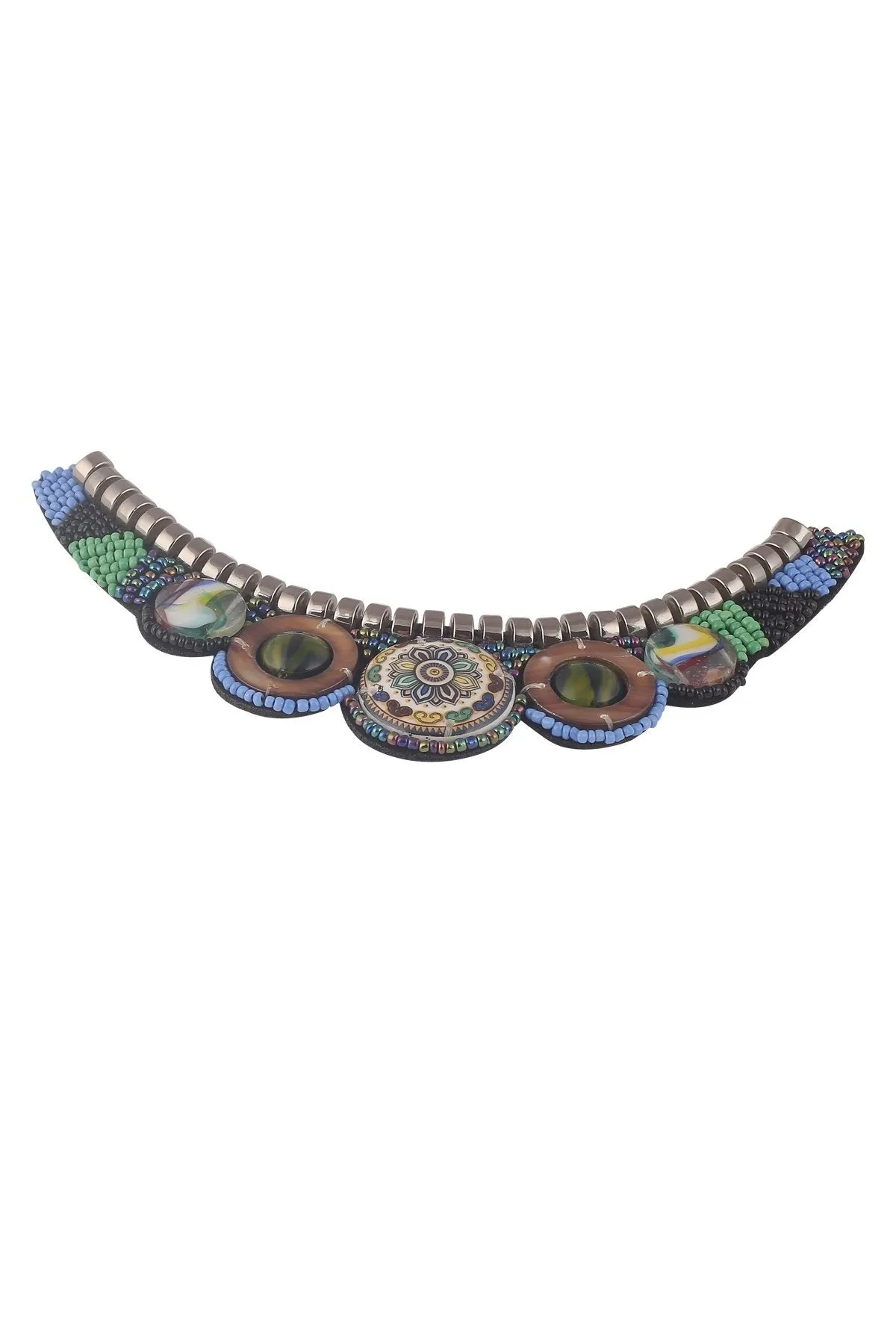 Fancy Neck Design Colourful Boho Beaded Neck