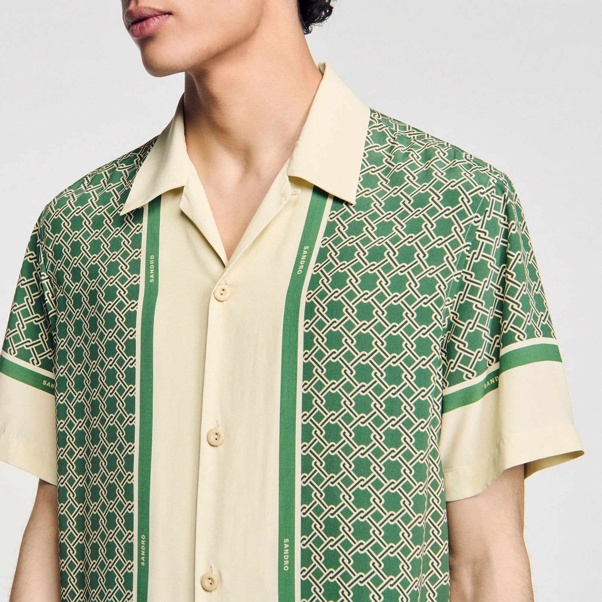 Fence Mc Short-Sleeved Patterned Shirt Super Green