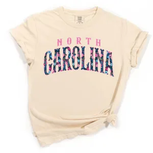 Floral North Carolina Arch Short Sleeve T-Shirt