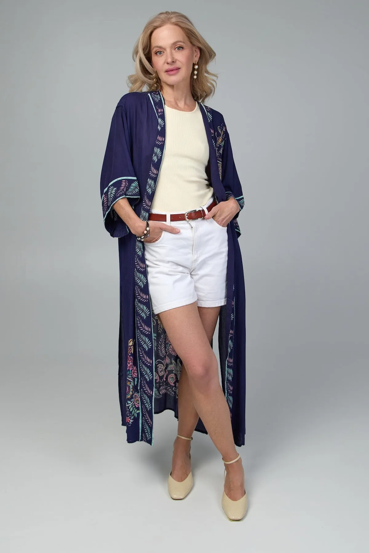 Flowy Paisley Kimono Long