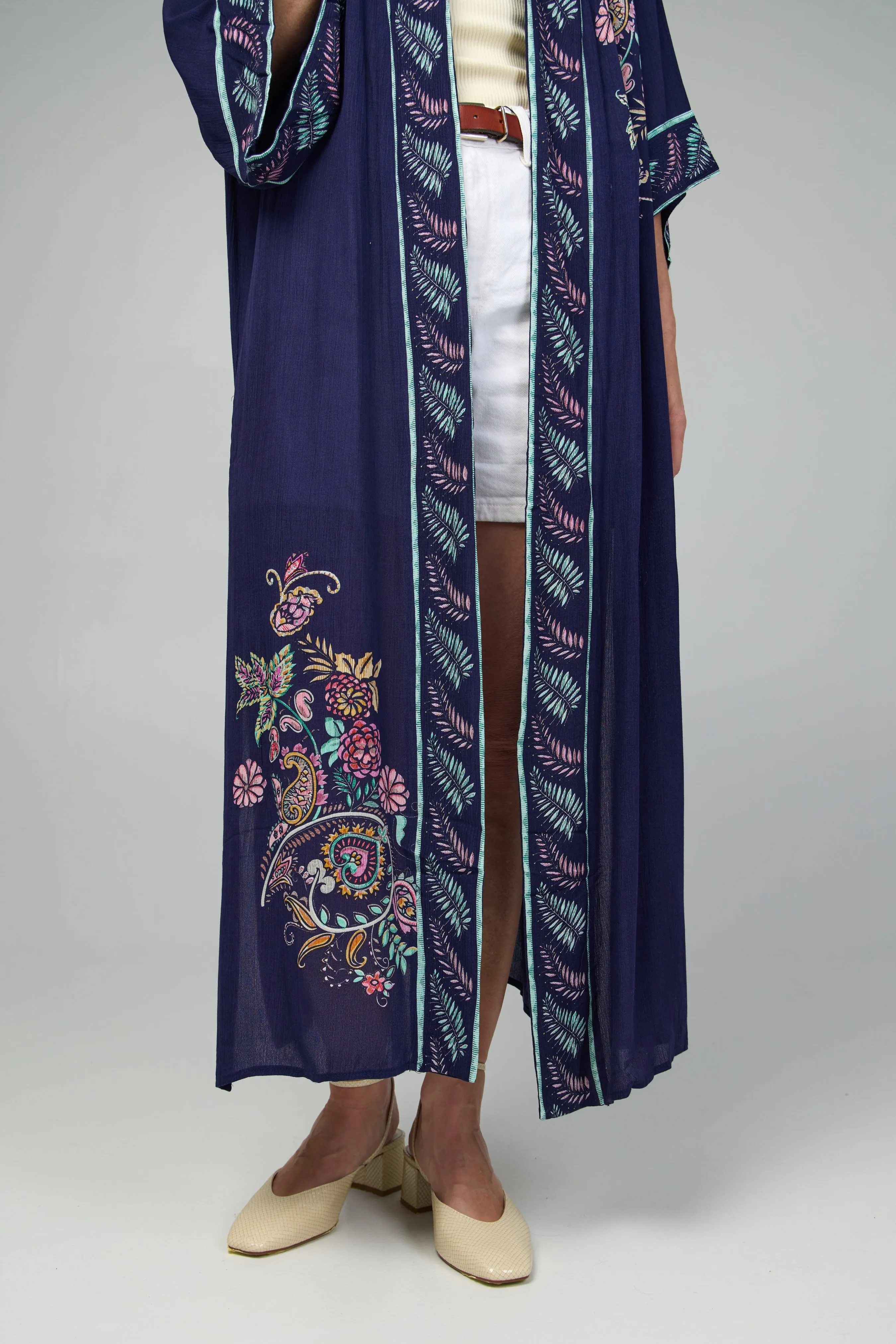 Flowy Paisley Kimono Long