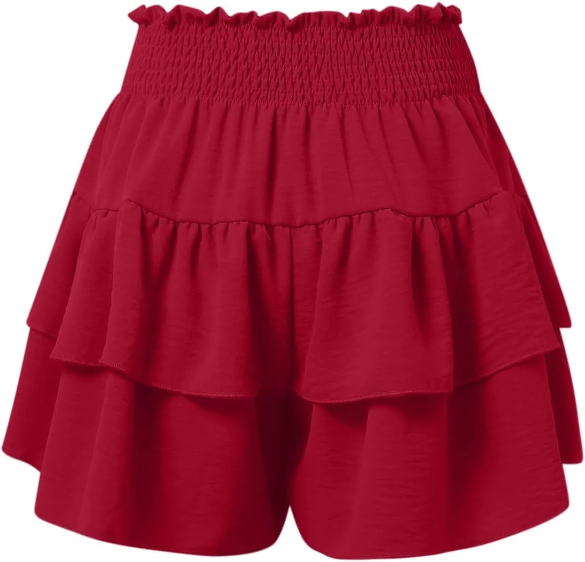 Flowy Shorts for Women Casual Elastic High Waisted Boho Skorts Ruffle Mini Skirts Running Tennis Butterfly Shorts