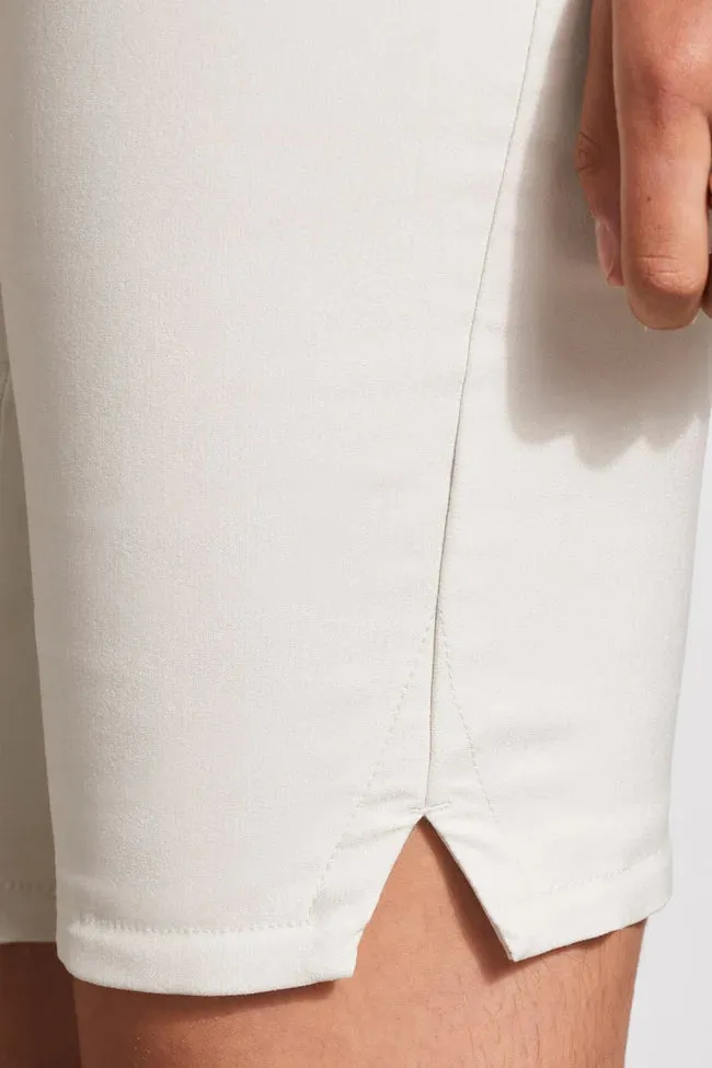 French Oak-FLATTEN-IT® PULL-ON SHORTS W/SIDE SLITS