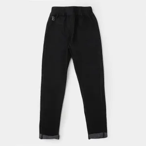 Girls Knitted Jeggings - Black