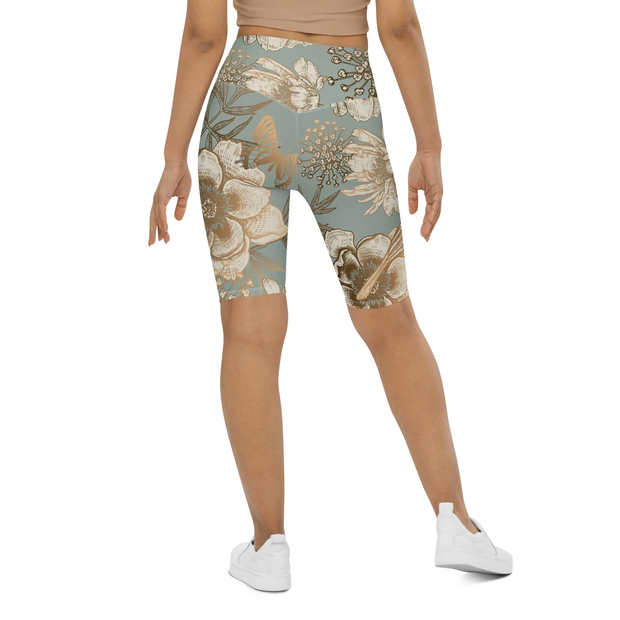 Golden Garden Biker Shorts