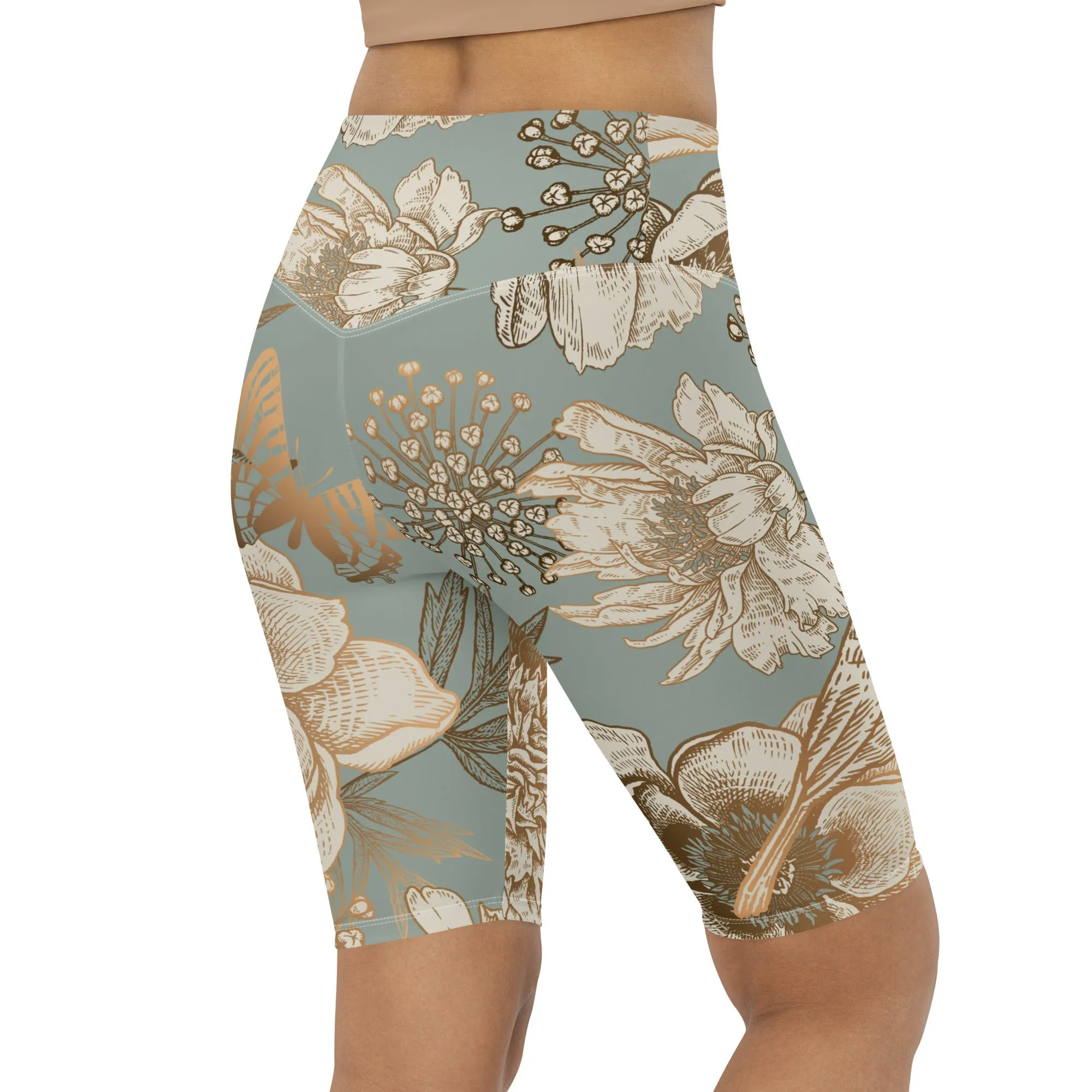 Golden Garden Biker Shorts