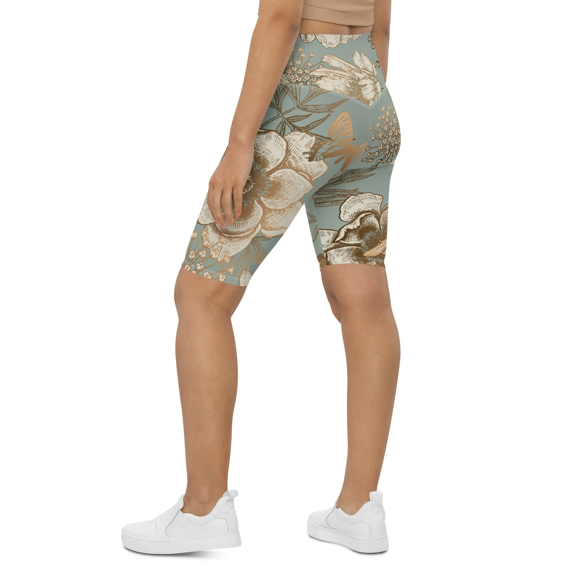Golden Garden Biker Shorts