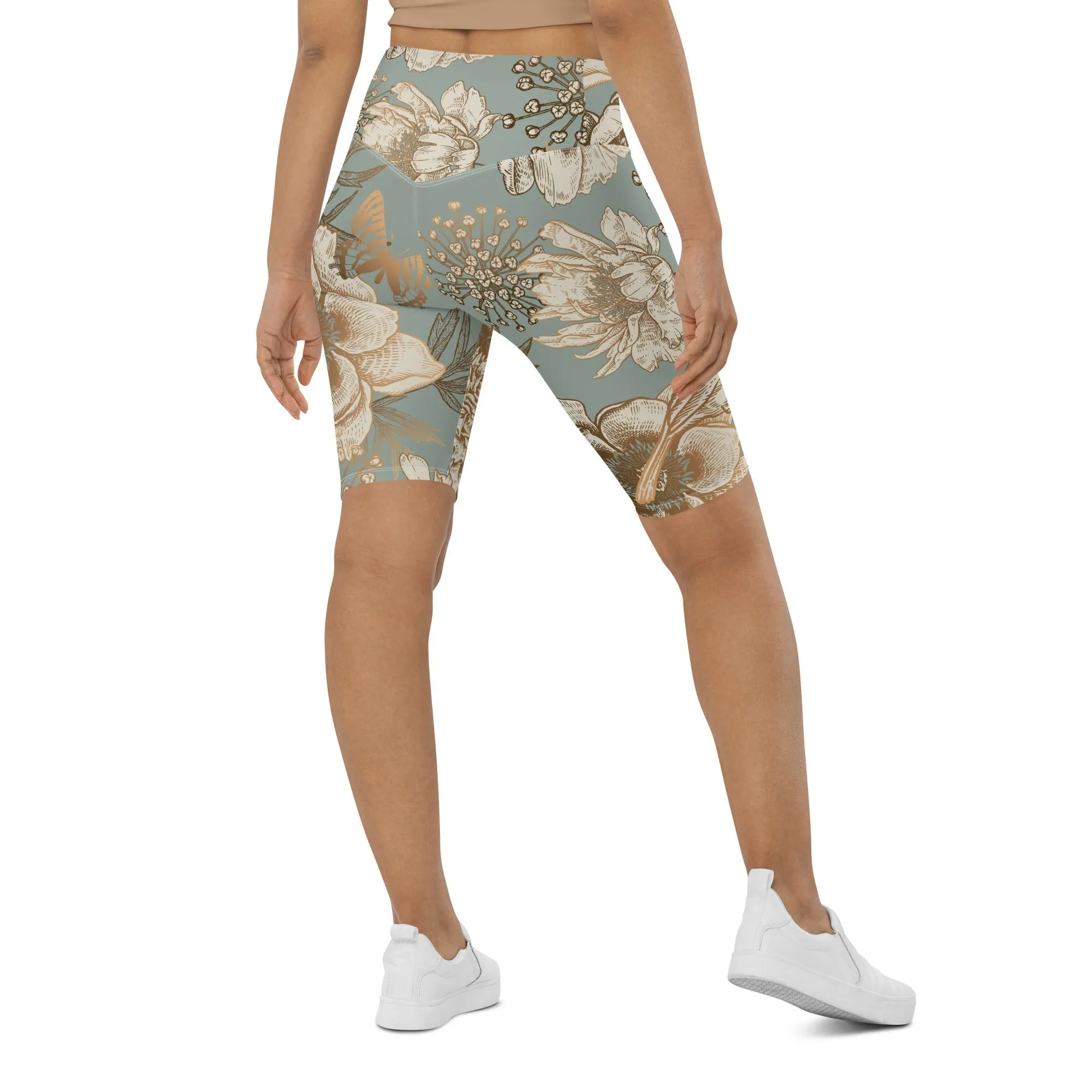 Golden Garden Biker Shorts