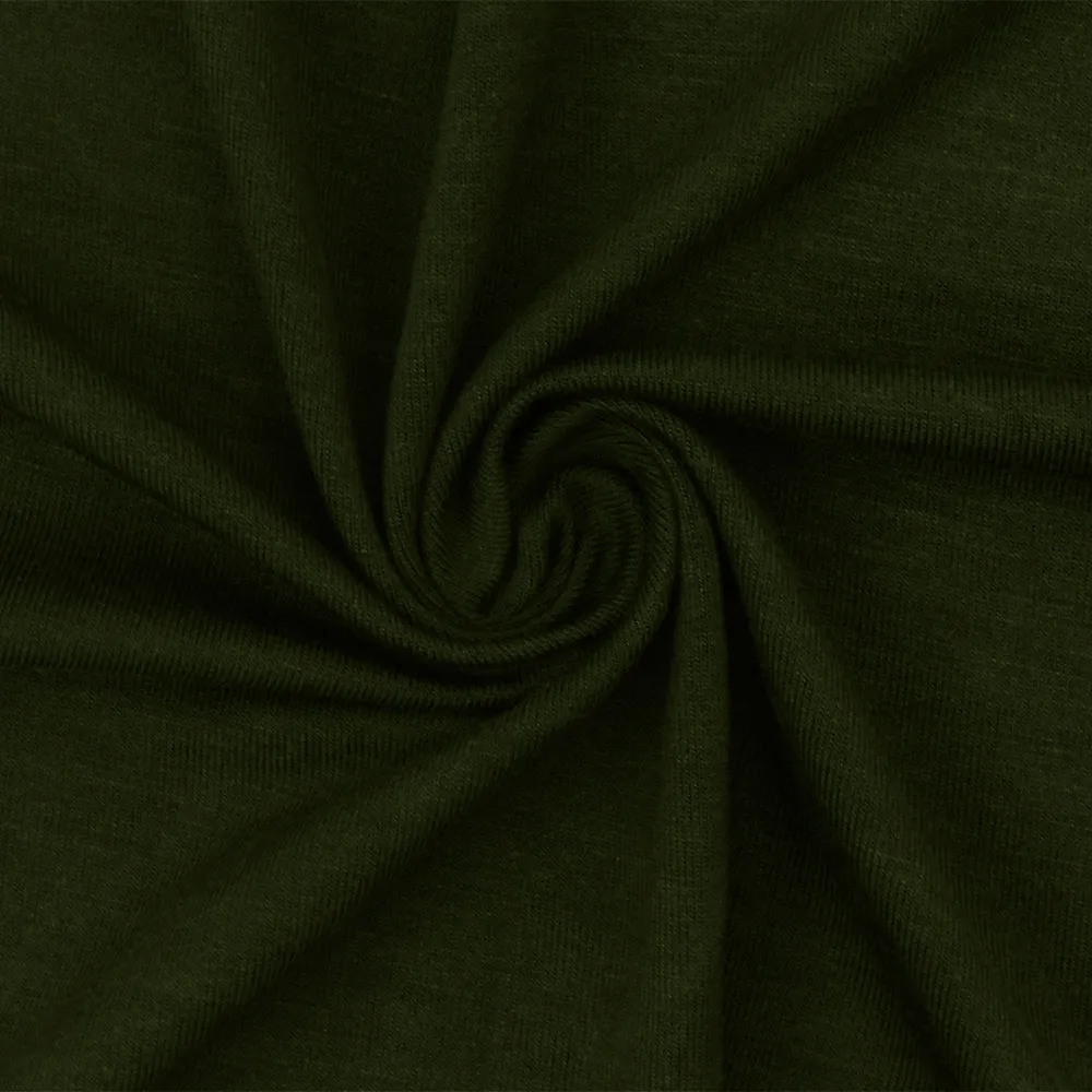 Green Solid Stretch Spandex Rayon Modal Jersey Knit Fabric
