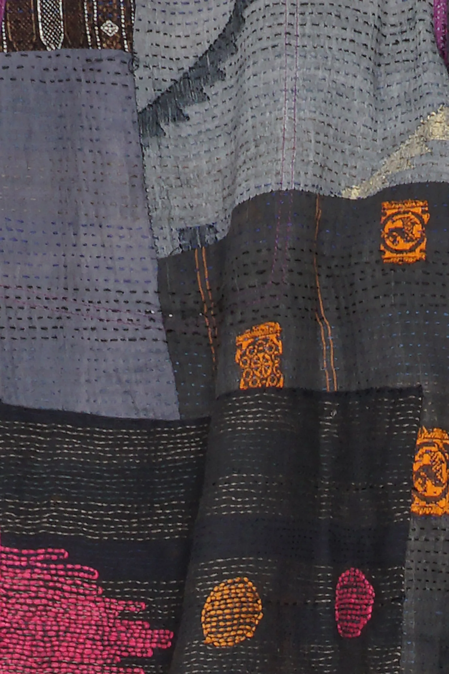HAND PAINTED RALLI KANTHA HAREM PANTS - gp2605-gry -