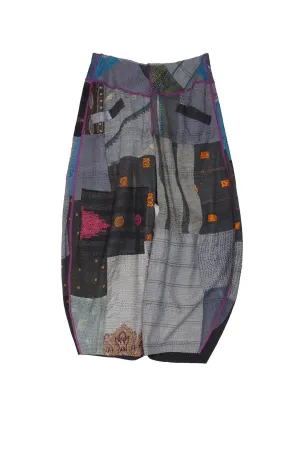HAND PAINTED RALLI KANTHA HAREM PANTS - gp2605-gry -
