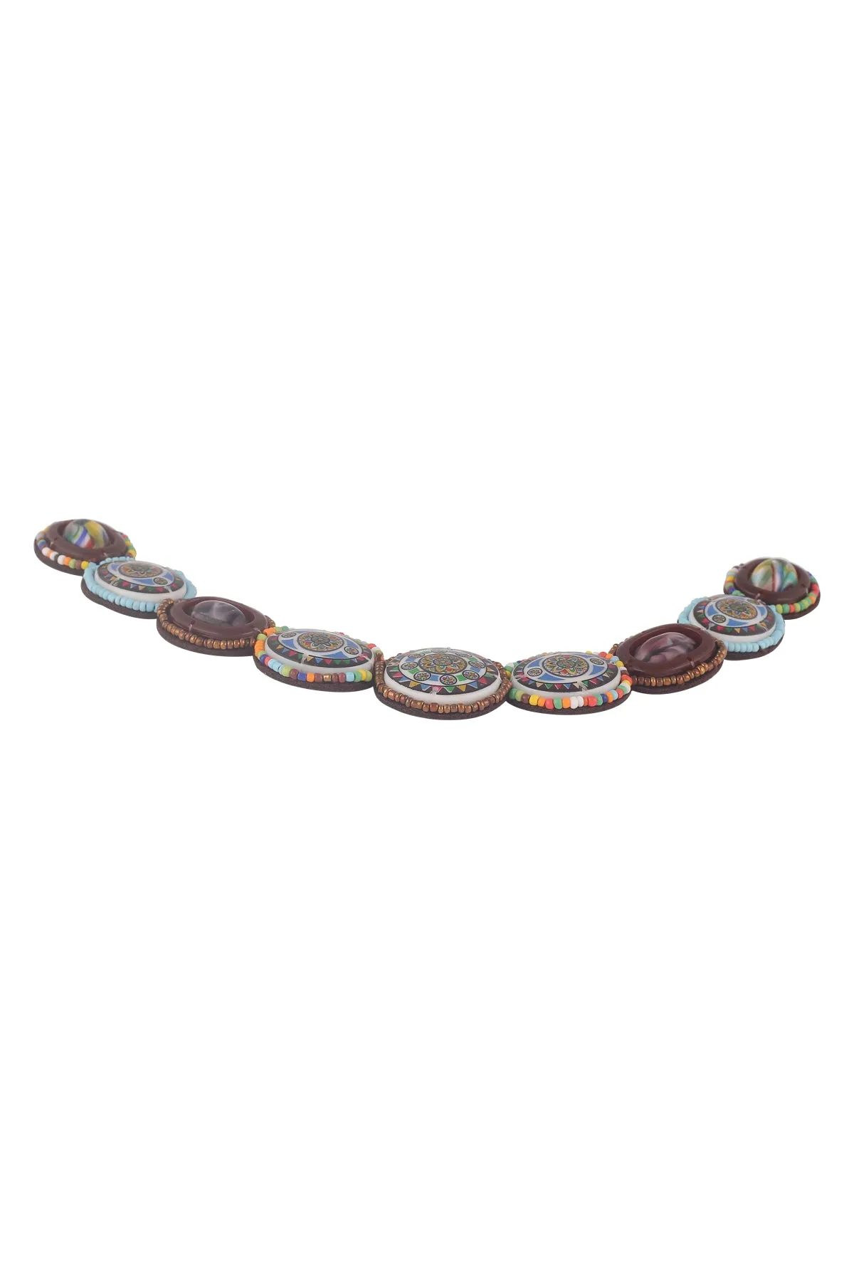 Handmade Multicolour Multiple Beaded Long Length Beaded Neck