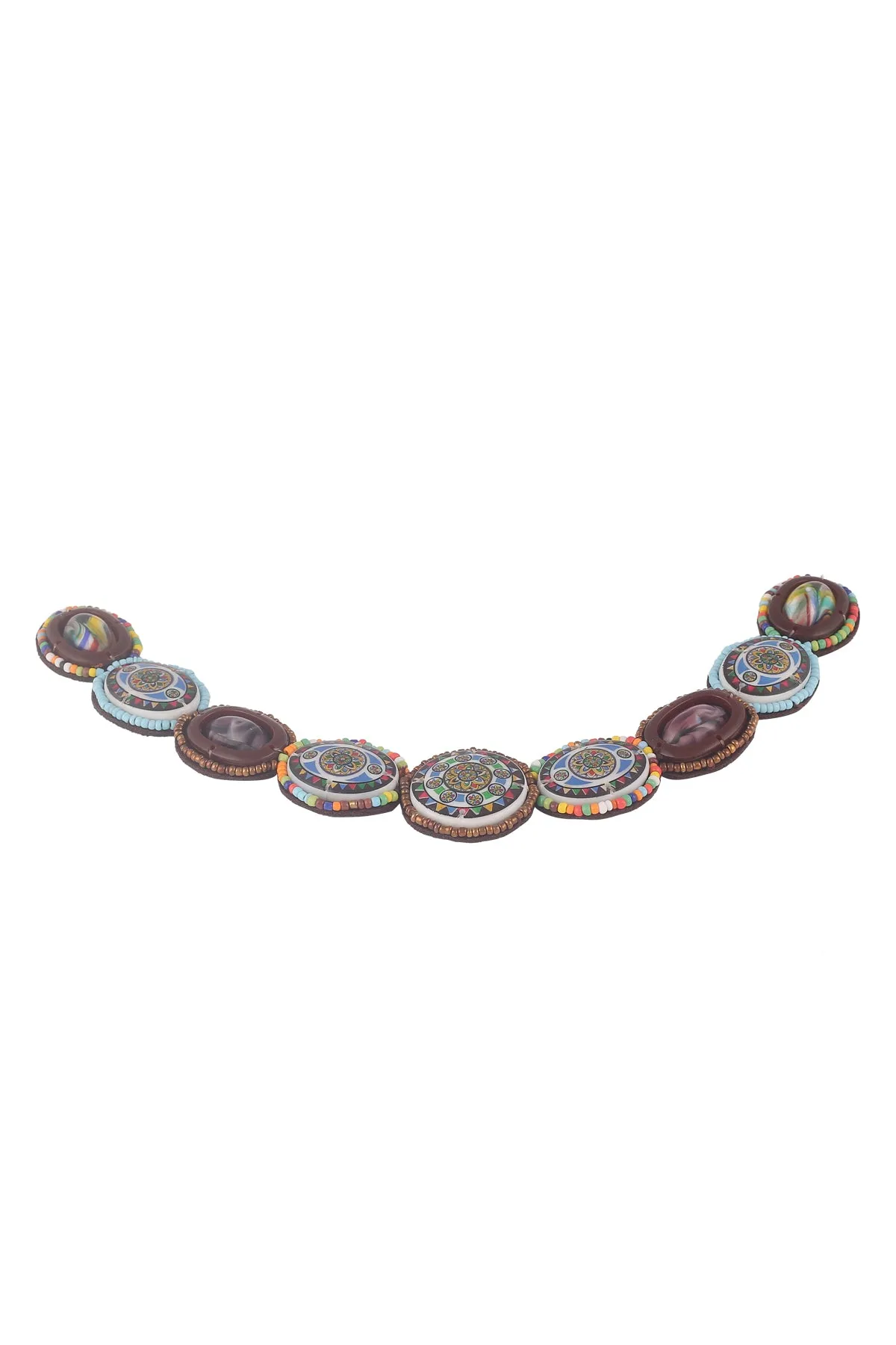 Handmade Multicolour Multiple Beaded Long Length Beaded Neck