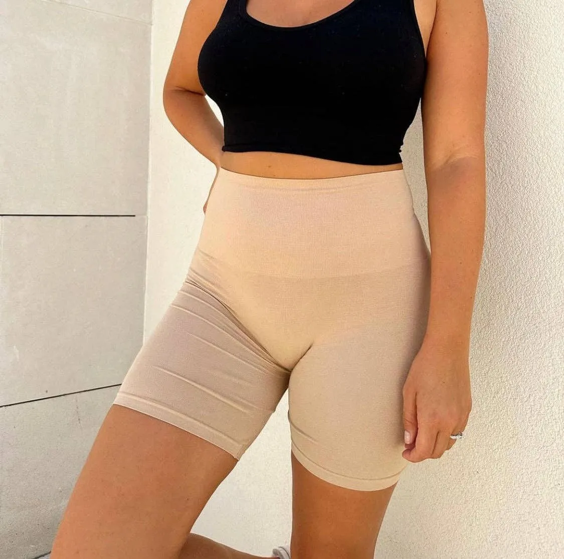 High Waist Bike Shorts: CHARCOAL