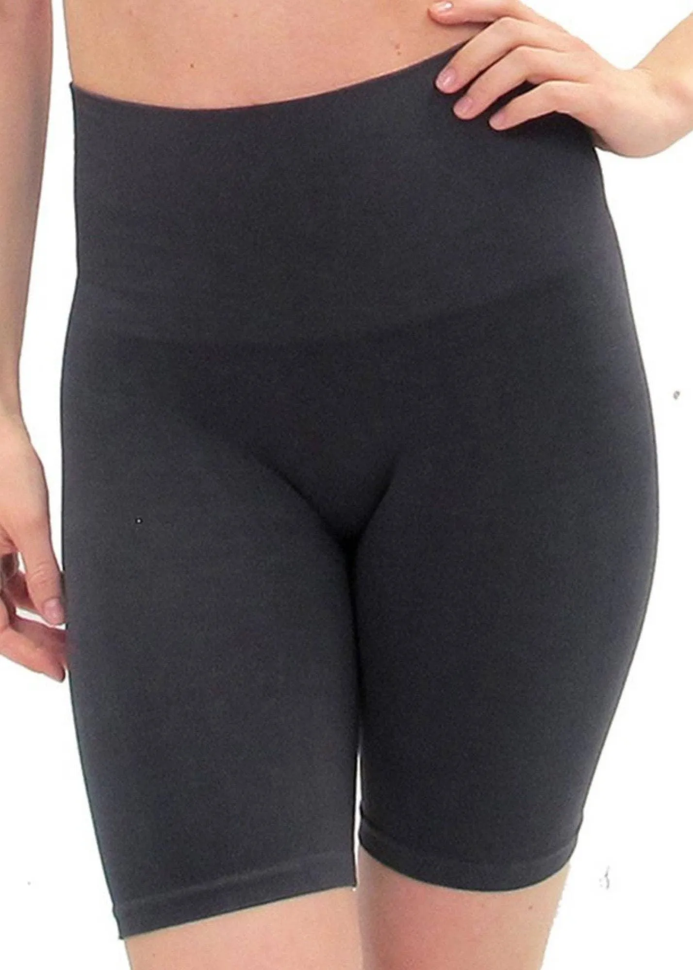 High Waist Bike Shorts: CHARCOAL