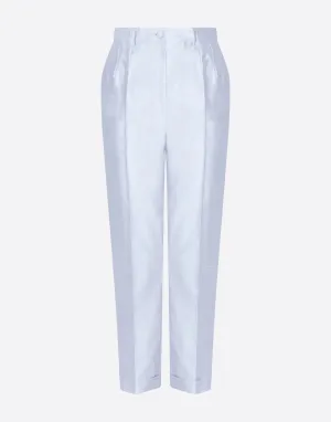 High-Waist Tailored Silk Pants