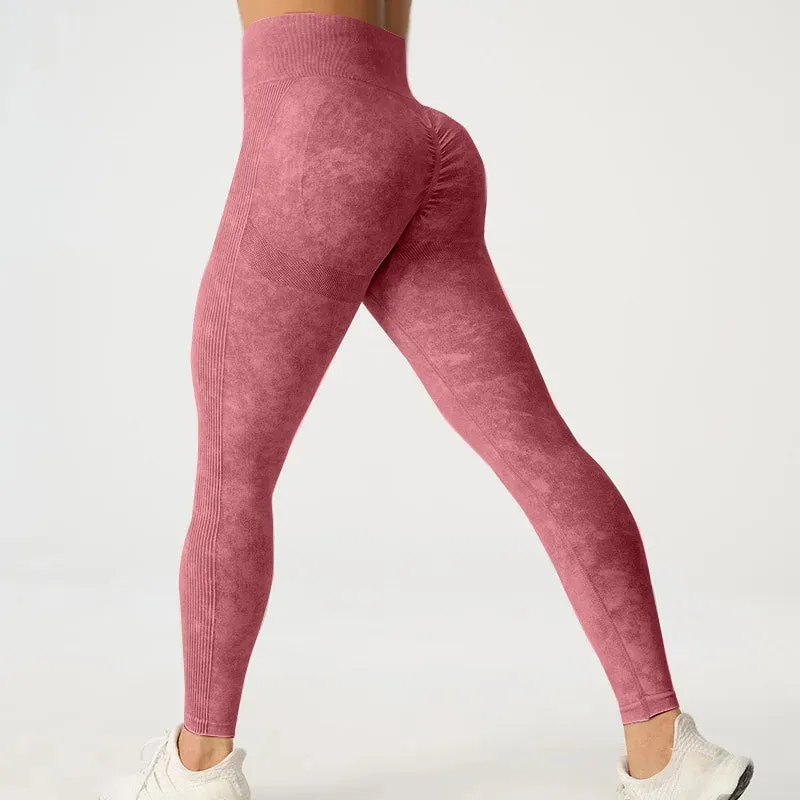 High Waisted Frosted Yoga Pants for Hip Lifting Fitness