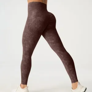 High Waisted Frosted Yoga Pants for Hip Lifting Fitness