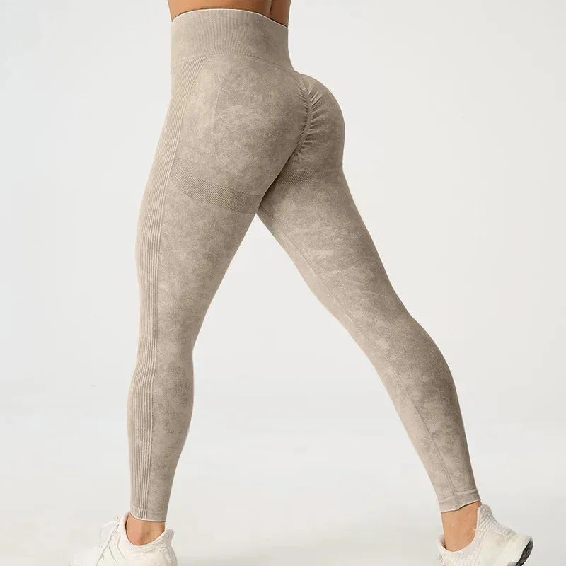 High Waisted Frosted Yoga Pants for Hip Lifting Fitness