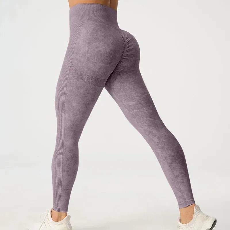 High Waisted Frosted Yoga Pants for Hip Lifting Fitness