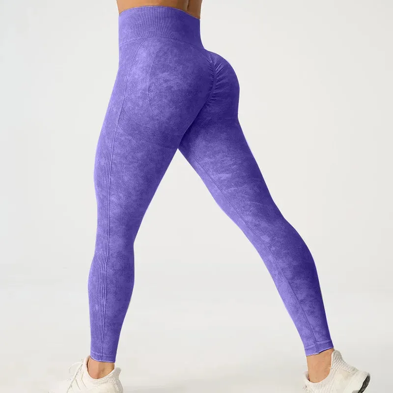 High Waisted Frosted Yoga Pants for Hip Lifting Fitness