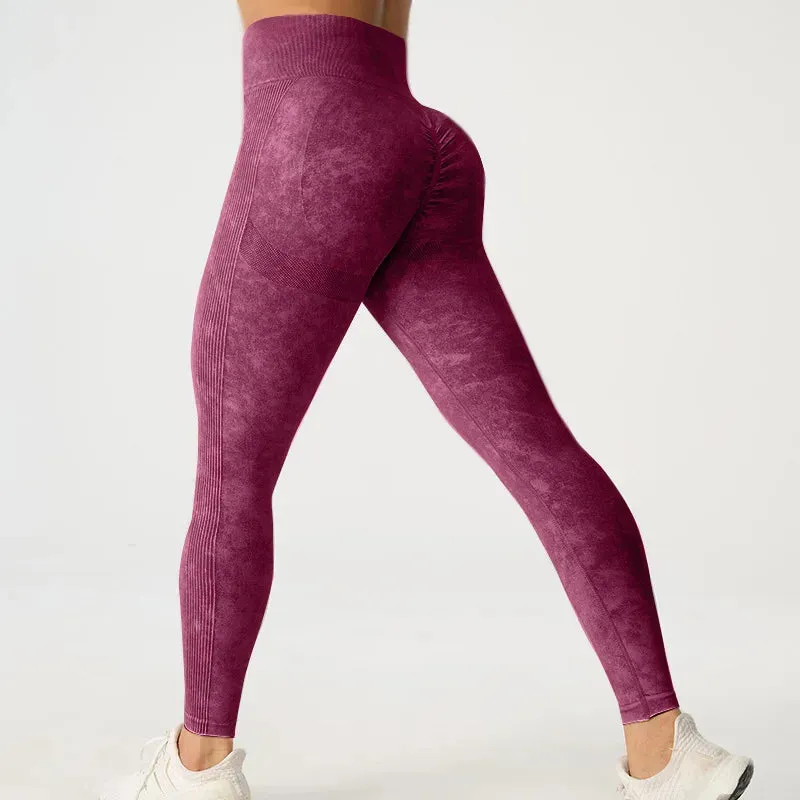 High Waisted Frosted Yoga Pants for Hip Lifting Fitness