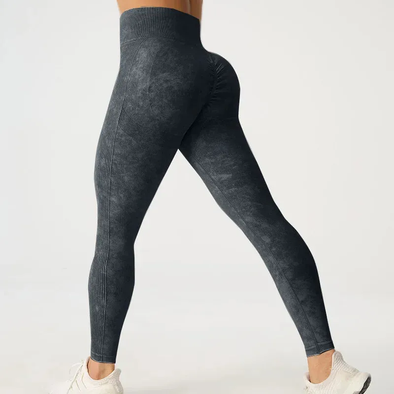 High Waisted Frosted Yoga Pants for Hip Lifting Fitness