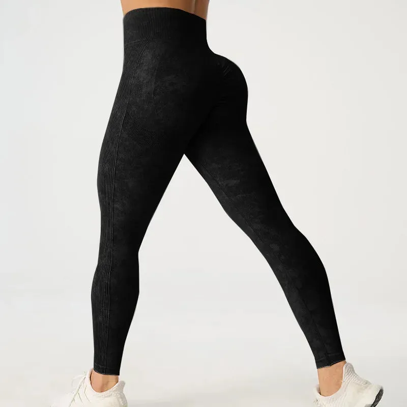 High Waisted Frosted Yoga Pants for Hip Lifting Fitness