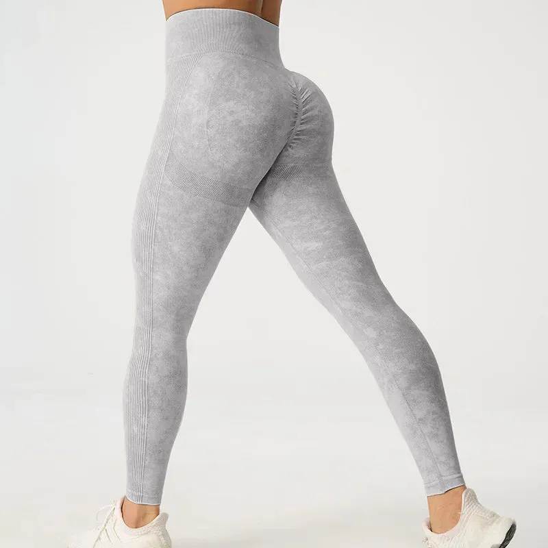 High Waisted Frosted Yoga Pants for Hip Lifting Fitness