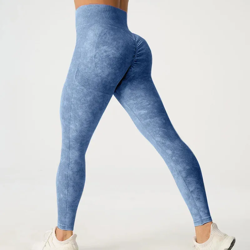 High Waisted Frosted Yoga Pants for Hip Lifting Fitness