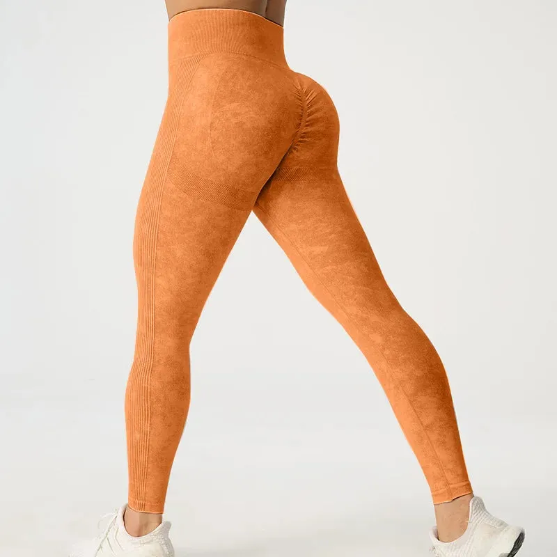 High Waisted Frosted Yoga Pants for Hip Lifting Fitness
