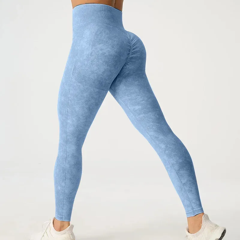 High Waisted Frosted Yoga Pants for Hip Lifting Fitness