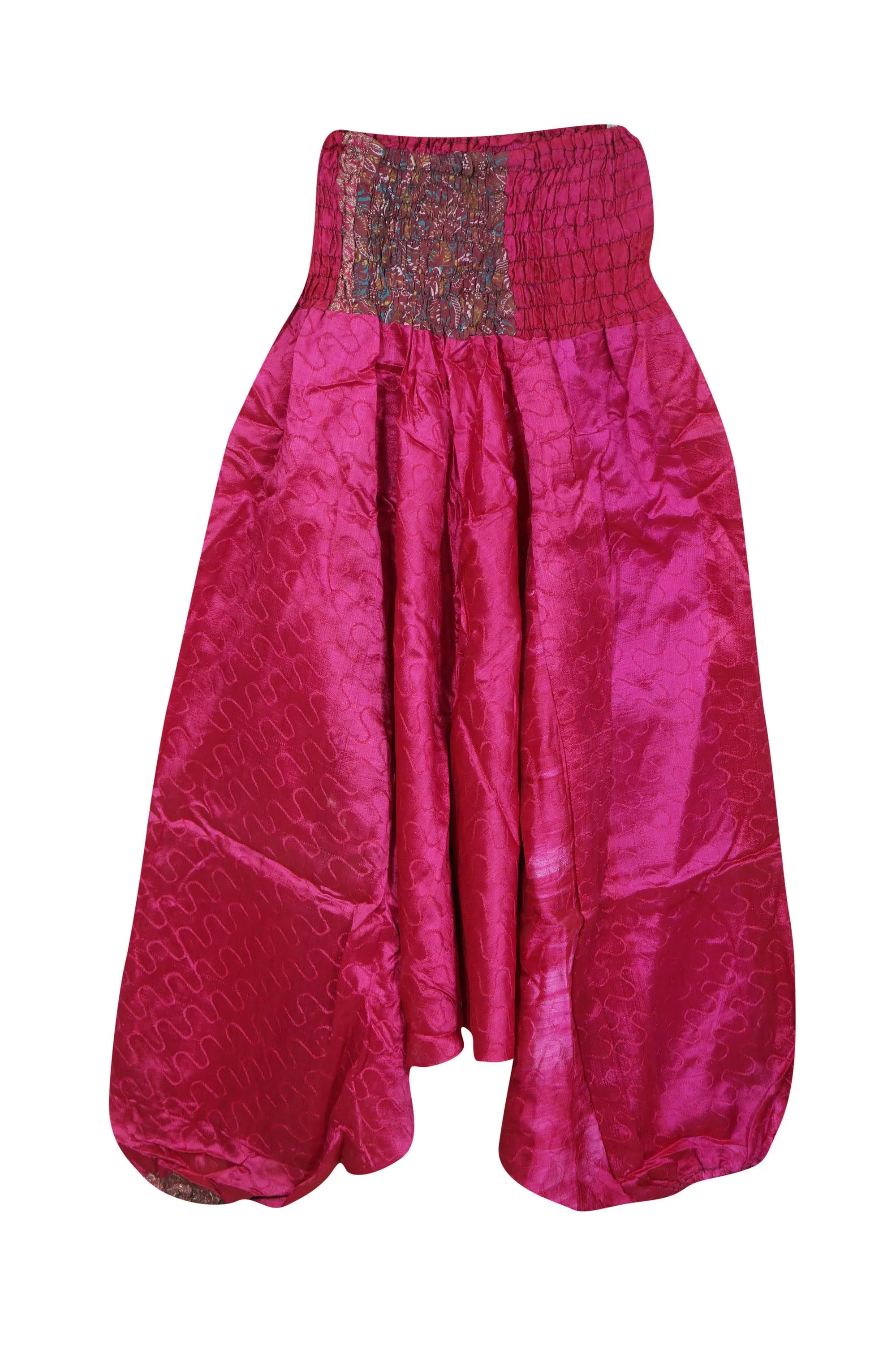 Hippie Festival Yoga Pants, Juicy Raspberry Pink, Boho Bohemian Clothing S/M/L