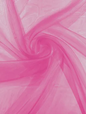 Hot Pink 58/60"Wide 100% Polyester Soft Light Weight, Sheer Crystal Organza Fabric Sold By The Yard