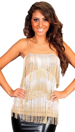 Iron by Sheri Bodell Dip Dye Fringe Cami in Nougat