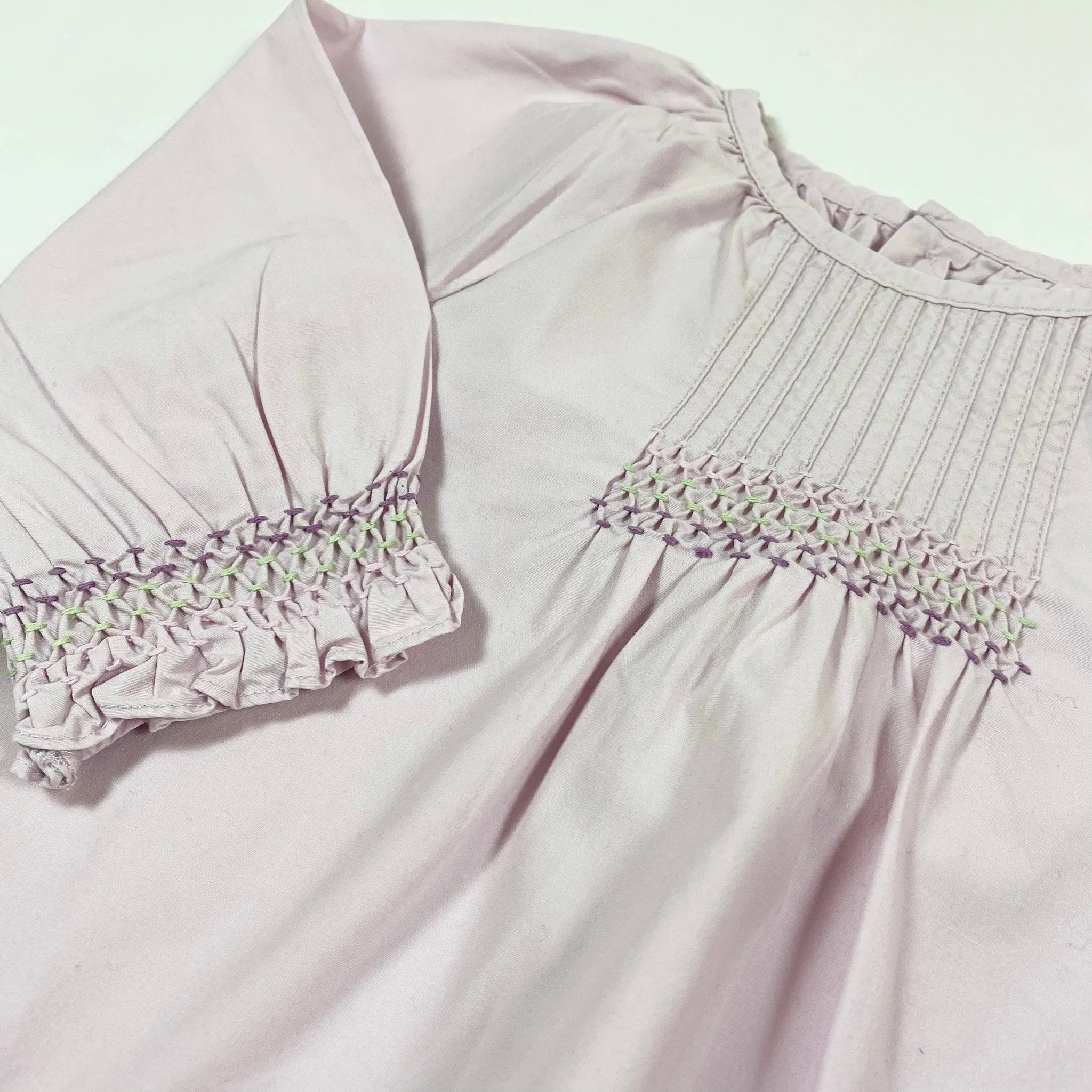 Jacadi soft purple smocked blouse 6M