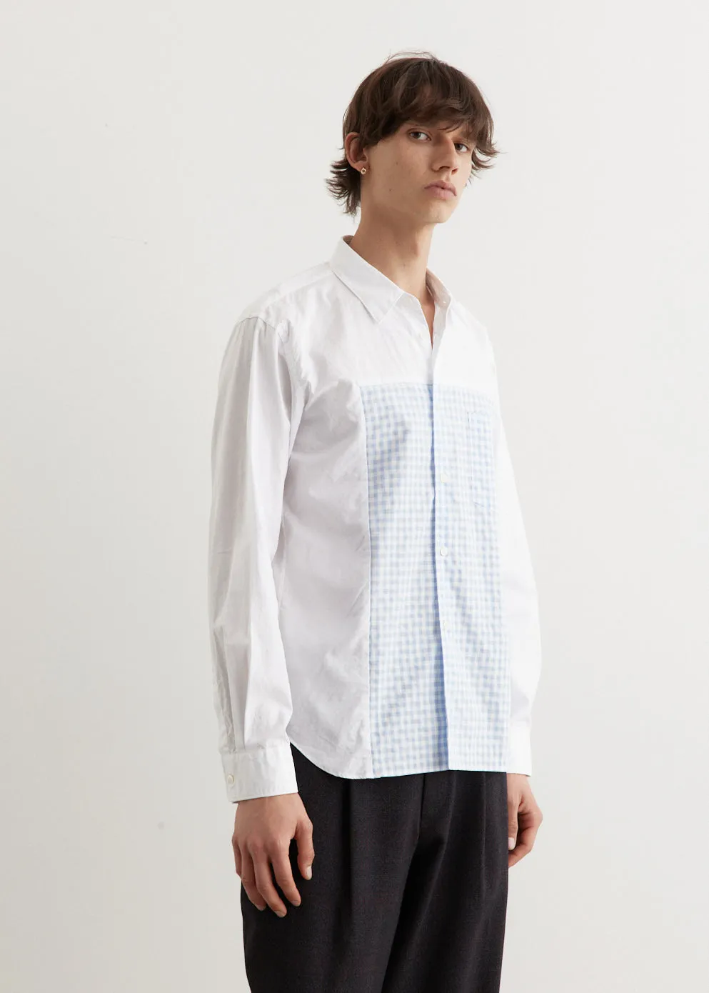 Jacquard Block Pattern Gingham Shirt