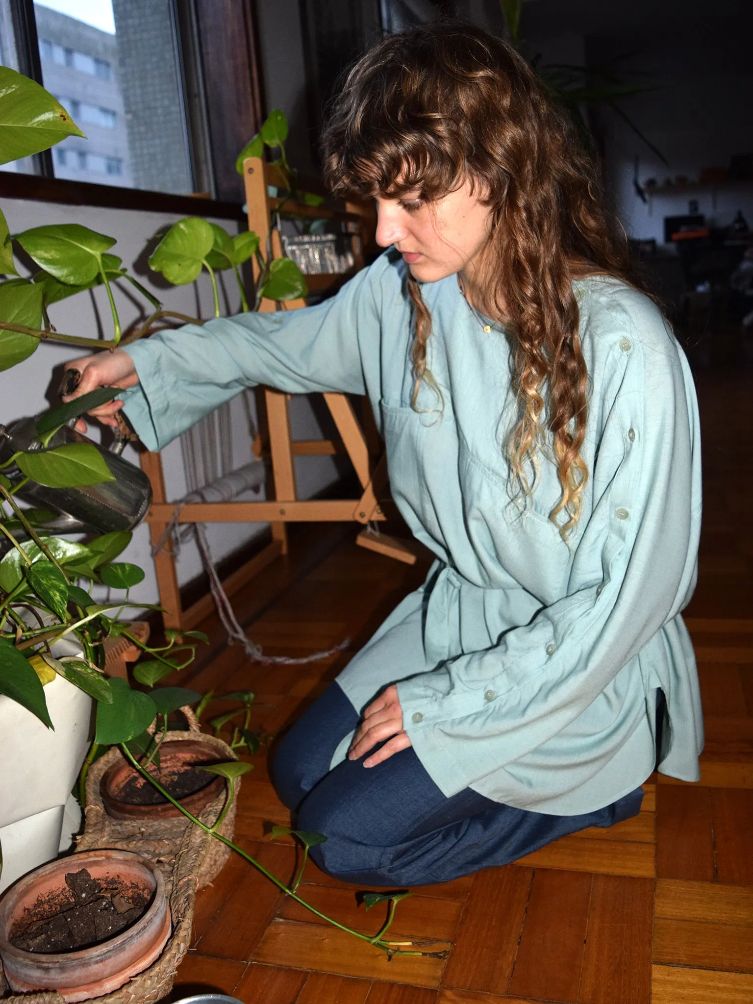 Jo big shirt, surf green
