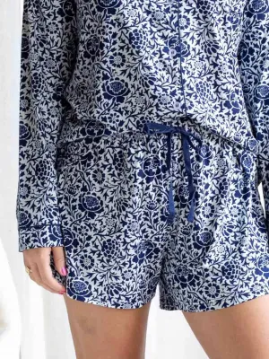 Kaolin Ice and Royal Blue Sleep Shorts